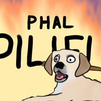 A version of the &#039;this is fine&#039; meme where the dog is saying &#039;kill &#039;em all...jpg