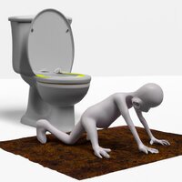 A 3d render of a man doing pushups on the bathroom floor beside a soiled toilet bowl (1).jpg