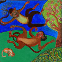Monkeys flying out of a bum in the style of Gaugin (1).jpg